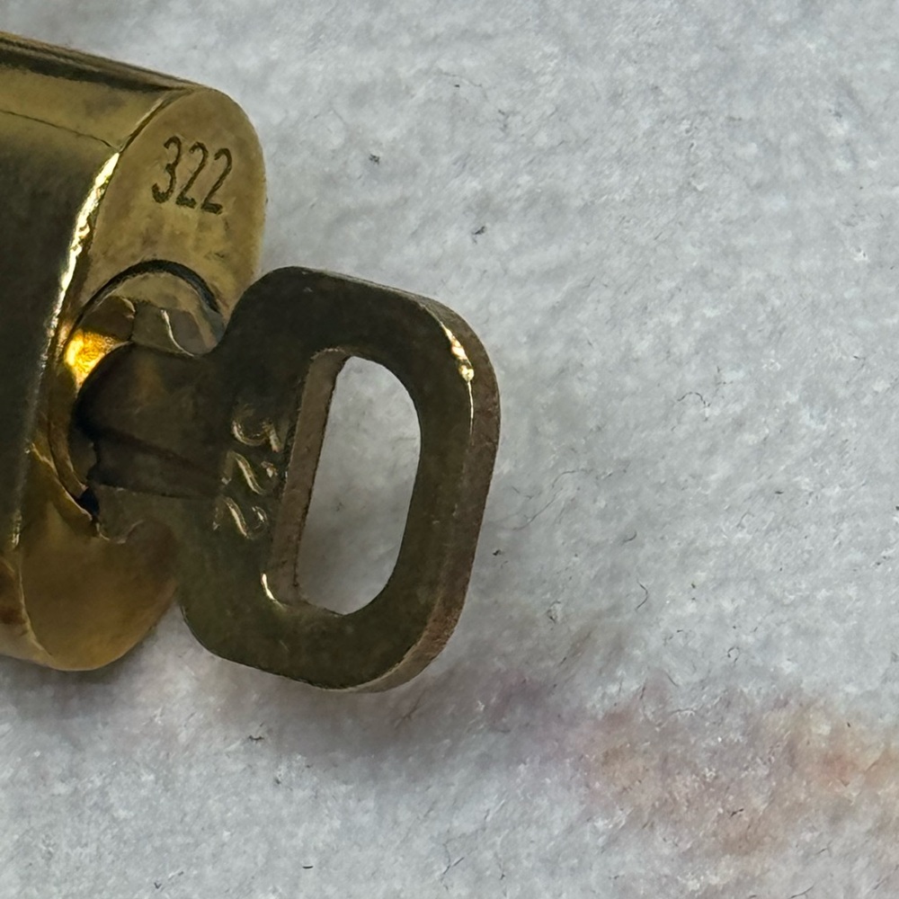 Louis Vuitton Authentic Padlock & Key with Gold Cherry Charm Keychain #322 - Picture 10 of 16